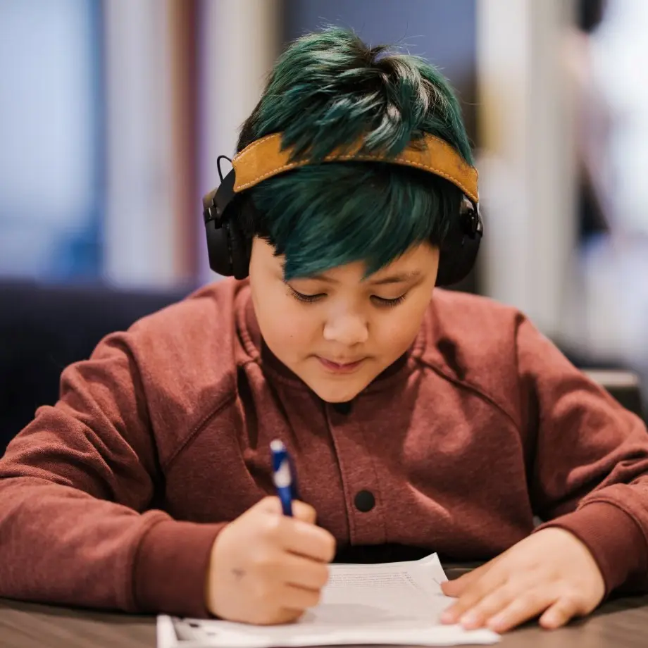 A student working on homework.